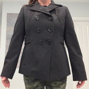 COPY - Guess double breasted wool blend pea coat